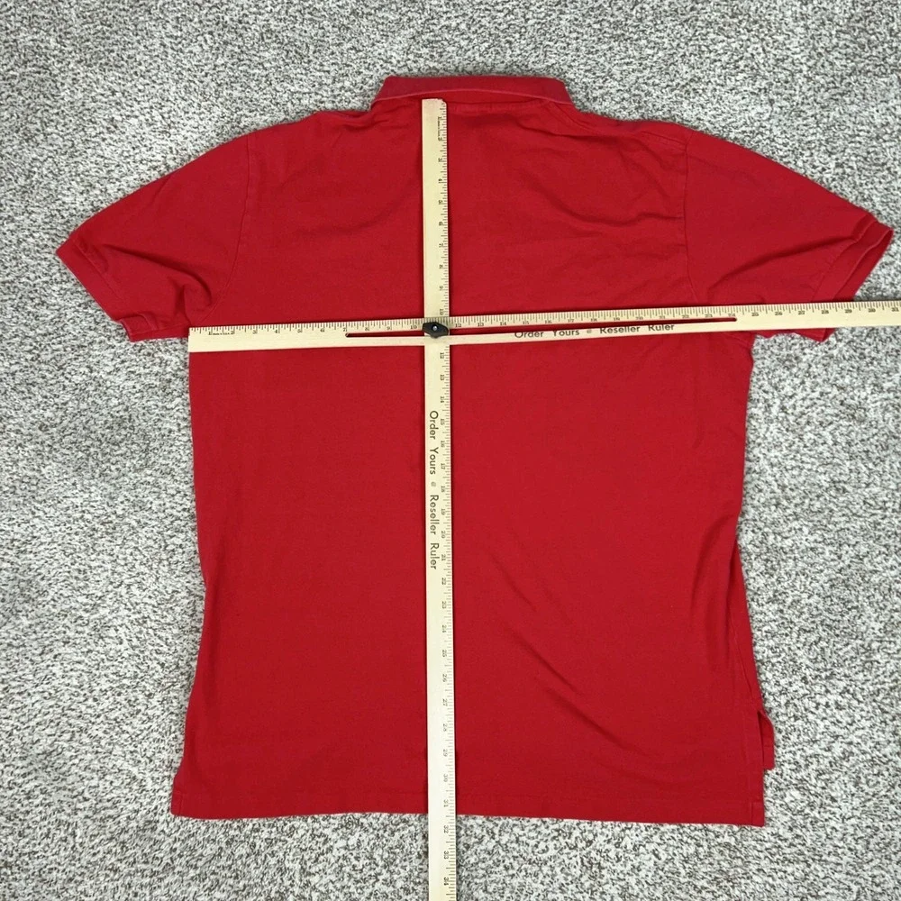 Polo Ralph Lauren Polo Shirt‎ Mens 2XL Red Cotton Blue Pony Preppy Logo Casual